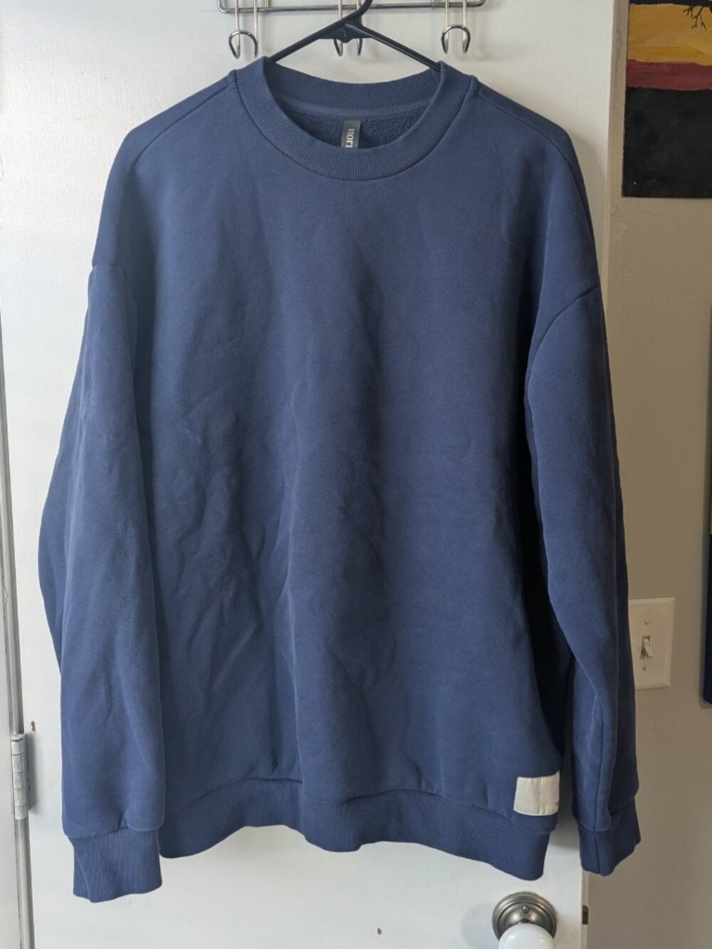 Vuori Navy Blue Oversized Crewneck Pullover Sweatshirt Size Large